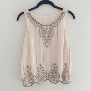 Sequin sleeveless blouse S
